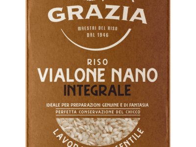 Il vialone nano integrale di Riso Grazia, ideale per risotti rustici