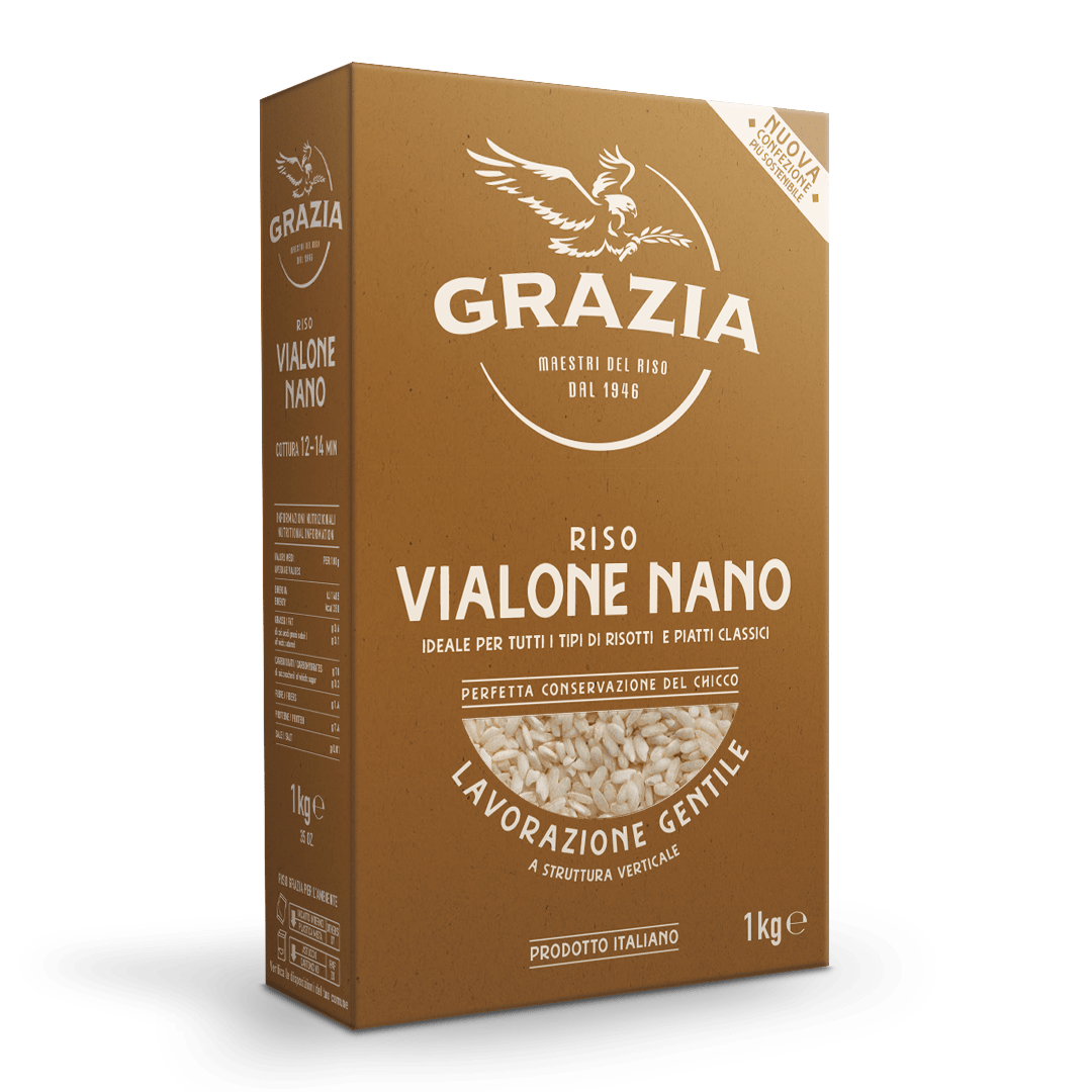 Vialone Nano di Riso Grazia: la nuova confezione in vista di tre quarti