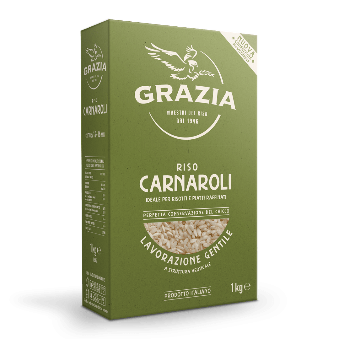 Il canraroli di Riso Grazia con la nuova confezione